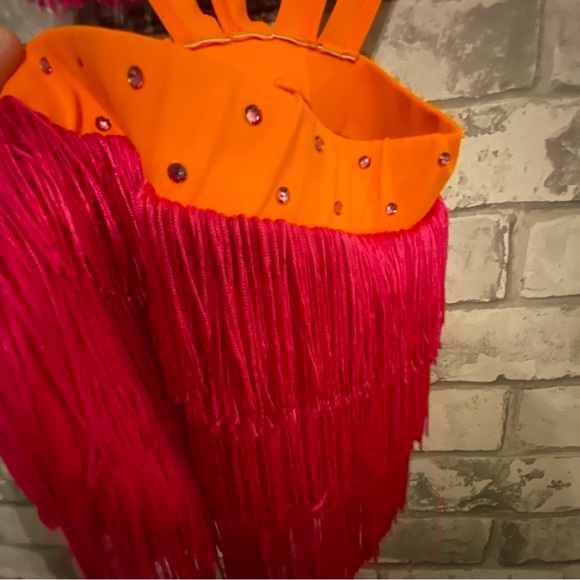 Weissman Girl’s Fringe & Rhinestone Dance Costume Size SC Small Child - Picture 6 of 8